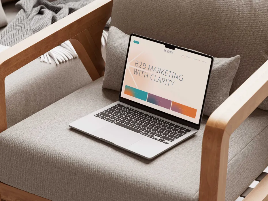 awesome. studio — a laptop showing a client website.
